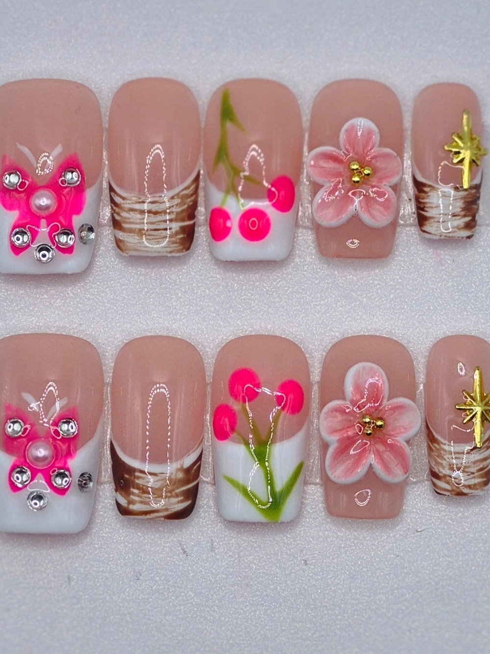 Small Short Square Press On Nails Pixie Orchard Handmade